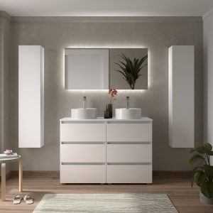 SALGAR BEQUIA 3C o 6C Mueble de baño con patas 60-80-100-120 Lavabo Lisboa - Imagen 9