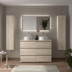 SALGAR BEQUIA 3C o 6C Mueble de baño con patas 60-80-100-120 Lavabo Lisboa - Imagen 8