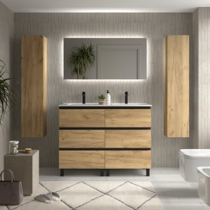 SALGAR BEQUIA METAL 3C Mueble de baño con patas 60-80-100-120 Lavabo Constanza - Imagen 8