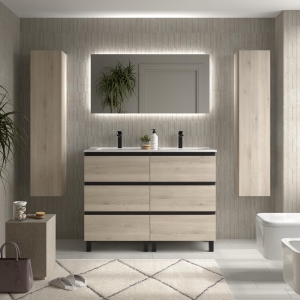 SALGAR BEQUIA METAL 3C Mueble de baño con patas 60-80-100-120 Lavabo Constanza - Imagen 7