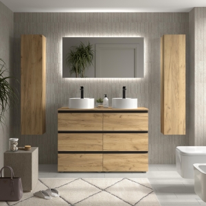 SALGAR BEQUIA METAL 3C o 6C Mueble de baño con patas 60-80-100-120 Lavabo Lisboa - Imagen 7