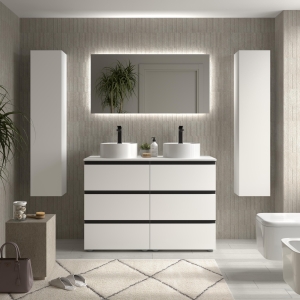 SALGAR BEQUIA METAL 3C o 6C Mueble de baño con patas 60-80-100-120 Lavabo Lisboa - Imagen 8