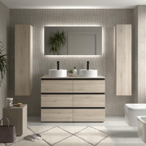 SALGAR BEQUIA METAL 3C o 6C Mueble de baño con patas 60-80-100-120 Lavabo Lisboa - Imagen 9
