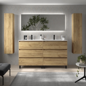 SALGAR BEQUIA Mueble de baño con patas 6C 160 Lavabo Vilna Mineral Solid - Imagen 3