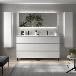 SALGAR BEQUIA Mueble de baño con patas 6C 160 Lavabo Vilna Mineral Solid