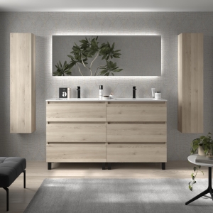SALGAR BEQUIA Mueble de baño con patas 6C 160 Lavabo Vilna Mineral Solid - Imagen 2