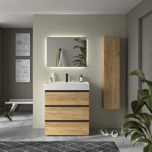 SALGAR BEQUIA METAL 3C Mueble de baño con patas 80-100-120 Lavabo Veneto - Imagen 3