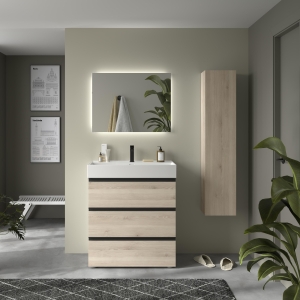 SALGAR BEQUIA METAL 3C Mueble de baño con patas 80-100-120 Lavabo Veneto - Imagen 2