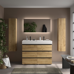 SALGAR BEQUIA METAL 3C Mueble de baño con patas 80-100-120 Lavabo Veneto - Imagen 6