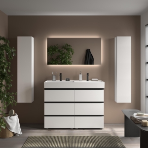 SALGAR BEQUIA METAL 3C Mueble de baño con patas 80-100-120 Lavabo Veneto - Imagen 4