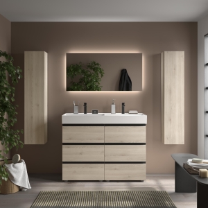 SALGAR BEQUIA METAL 3C Mueble de baño con patas 80-100-120 Lavabo Veneto - Imagen 5