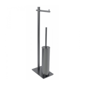 Escobillero con portarrollos black gun metal Practic CAP003-07/BGM