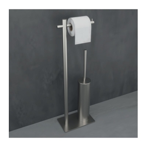 Escobillero con portarrollos cromo Practic CAP003-07