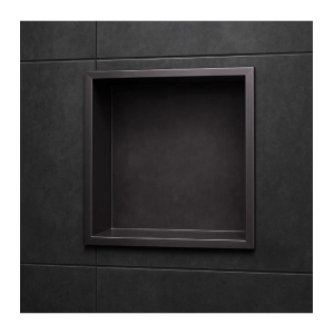 Hornacina para baño cuadrada Black gun metal Atlantic HOR001/BGM