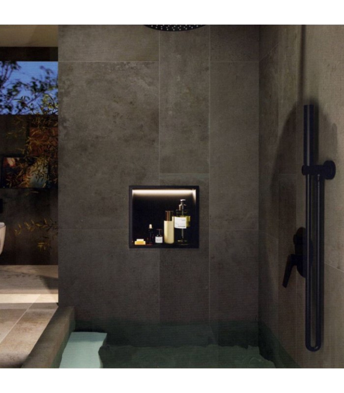 hornacina-para-bano-cuadrada-con-luz-led-black-gun-metal-indic-1.jpg Hornacina para baño cuadrada con luz led Black gun metal Indic HOR004/BGM