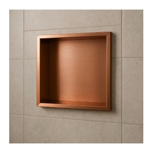 Hornacina para baño cuadrada oro rosa cepillado Atlantic HOR001/ORC