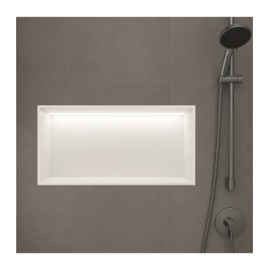 Hornacina para baño horizontal blanca con luz led Oceanic HOR005/BL