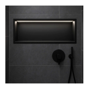Hornacina para baño horizontal negra con luz led Oceanic HOR005/NG