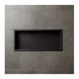 Hornacina para baño rectangular Black gun metal Pacific HOR002/BGM