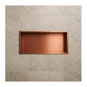 Hornacina para baño rectangular Oro rosa cepillado Pacific HOR002/ORC