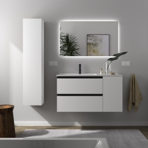 SALGAR BEQUIA METAL Mueble de baño suspendido 90+puerta Lavabo Constanza - Imagen 4