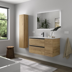 SALGAR BEQUIA METAL Mueble de baño suspendido 90+puerta Lavabo Constanza - Imagen 2