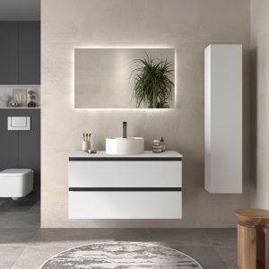 SALGAR BEQUIA METAL Mueble de baño suspendido 60-70-80-100 Lavabo Lisboa - Imagen 4