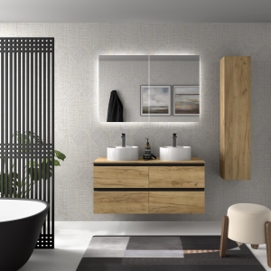 SALGAR BEQUIA METAL Mueble de baño suspendido 120 Lavabos opcionales.