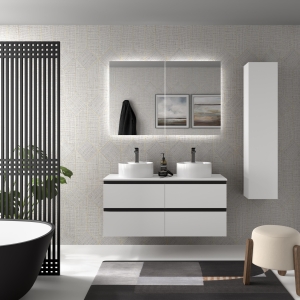 SALGAR BEQUIA METAL Mueble de baño suspendido 140 Lavabos Lisboa
