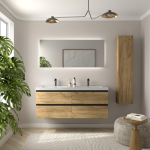 SALGAR BEQUIA METAL Mueble de baño suspendido 140 Lavabo Toscana. - Imagen 3