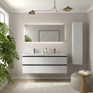 SALGAR BEQUIA METAL Mueble de baño suspendido 140 Lavabo Toscana.