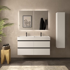 SALGAR BEQUIA METAL Mueble de baño suspendido 120 Lavabo Veneto