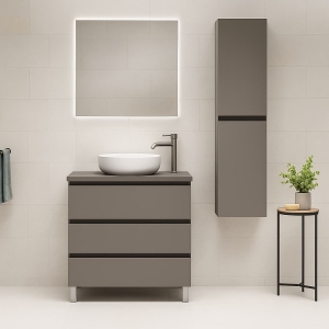 Mueble de baño con patas Box 3C TOP Laminado de Visobath
