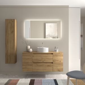SALGAR BEQUIA Mueble de baño suspendido 120+ puerta Lavabo Lisboa. - Imagen 4