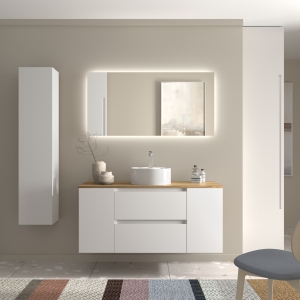 SALGAR BEQUIA Mueble de baño suspendido 120+ puerta Lavabo Lisboa. - Imagen 7
