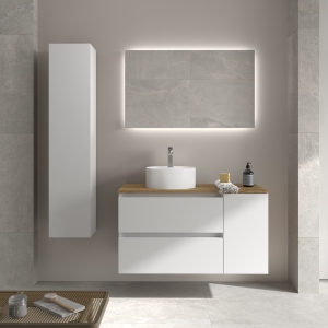 SALGAR BEQUIA Mueble de baño suspendido 90 + puerta Lavabo Lisboa - Imagen 5