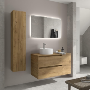 SALGAR BEQUIA Mueble de baño suspendido 100+ puerta Lavabo Lisboa. - Imagen 3
