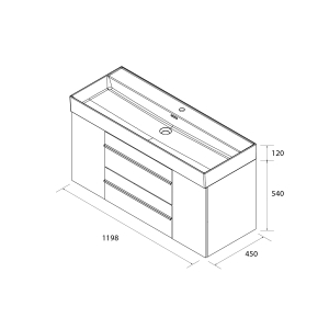 SALGAR BORN Mueble de baño suspendido 120 + puerta Lavabo Veneto - Imagen 4