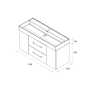 SALGAR MORAI Mueble de baño suspendido 120 + puerta Lavabo Veneto - Imagen 3