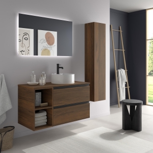 SALGAR BEQUIA METAL Mueble de baño suspendido 100+ Lavabo Lisboa. - Imagen 3