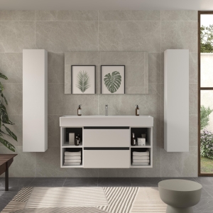 SALGAR BEQUIA METAL Mueble de baño suspendido 120+ Lavabo Veneto