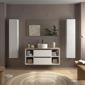 SALGAR BEQUIA METAL Mueble de baño suspendido 120+ Lavabo Lisboa. - Imagen 4