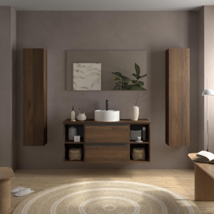 SALGAR BEQUIA METAL Mueble de baño suspendido 120+ Lavabo Lisboa. - Imagen 3