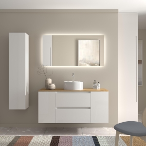 SALGAR BEQUIA Mueble de baño suspendido 120+ puerta Lavabo Lisboa. - Imagen 14