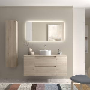 SALGAR BEQUIA Mueble de baño suspendido 120+ puerta Lavabo Lisboa.