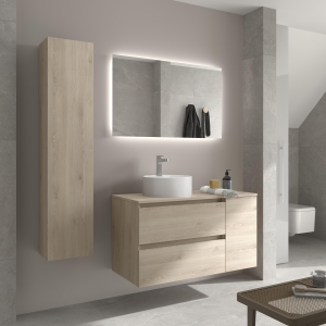 SALGAR BEQUIA Mueble de baño suspendido 100+ puerta Lavabo Lisboa. - Imagen 5