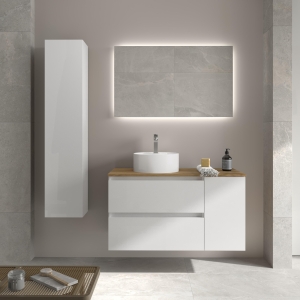 SALGAR BEQUIA Mueble de baño suspendido 100+ puerta Lavabo Lisboa. - Imagen 6