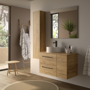 SALGAR MORAI Mueble de baño suspendido 90 + puerta y Lavabo Lisboa - Imagen 2
