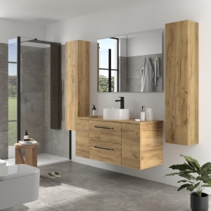 SALGAR MORAI Mueble de baño suspendido 120 + puerta y Lavabo Lisboa - Imagen 2