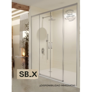 SBX_Imex Mampara de ducha frontal corredera Stylo 2F + 2C Niquel cepillado